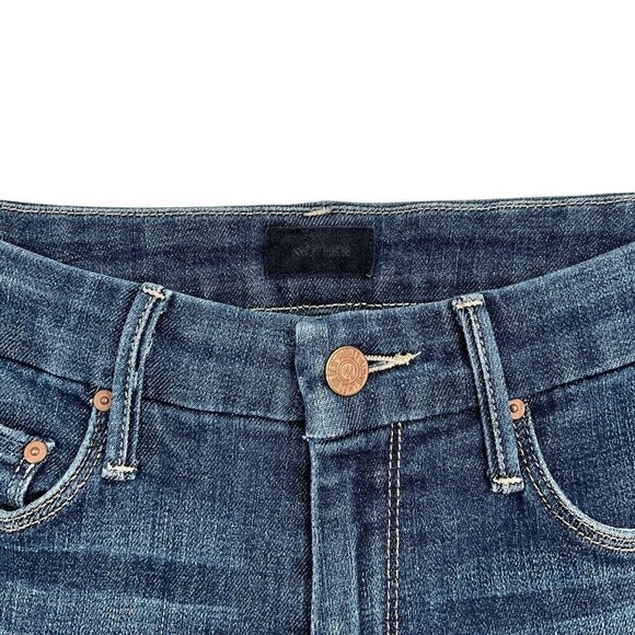 MOTHER The Looker Crop Jeans Switch It Up Blue Size 24 Skinny Leg High Waist - Picture 3 of 10